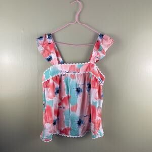 THML flutter sleeve square neck babydoll top